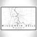 Wisconsin Dells Wisconsin Map Print Landscape Orientation in Classic Style With Shaded Background