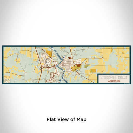 Flat View of Map Custom Wisconsin Dells Wisconsin Map Enamel Mug in Woodblock