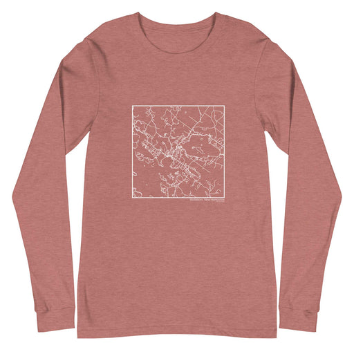 Wolfeboro New Hampshire  Map Unisex Long-Sleeve T-shirt with City inscription in Heather Mauve
