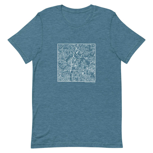 Woodstock Georgia  Map Unisex T-Shirt with City inscription in Heather Teal
