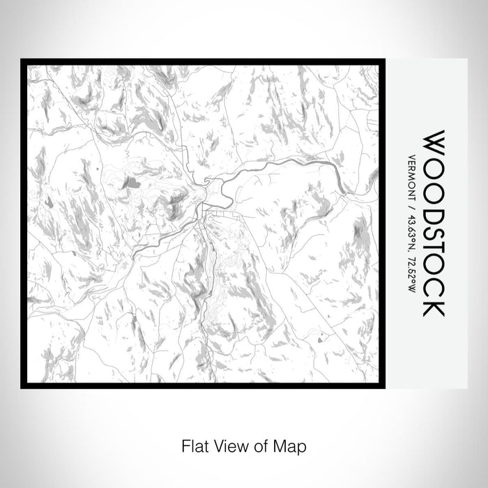 Rendered View of Woodstock Vermont Map on 20oz Stainless Steel Insulated Bottle with Bamboo Top with printed classic style map