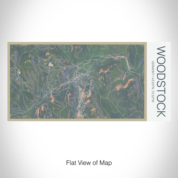 Rendered View of Woodstock Vermont Map on 17oz Stainless Steel Insulated Bottle with printed afternoon style map