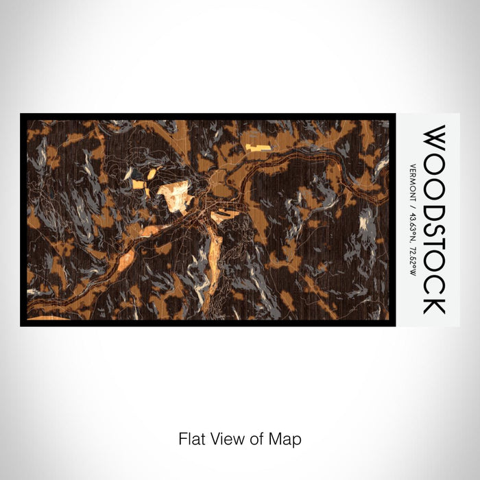 Rendered View of Woodstock Vermont Map on 17oz Stainless Steel Insulated Bottle with printed ember style map