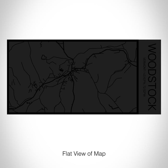 Rendered View of Woodstock Vermont Map on 17oz Stainless Steel Insulated Cola Bottle in Stainless in Matte Black