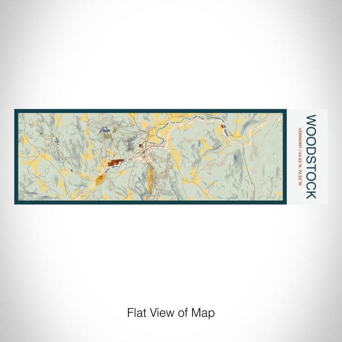 Rendered View of Woodstock Vermont Map on 10oz Stainless Steel Insulated Cup in Woodblock with Sliding Lid