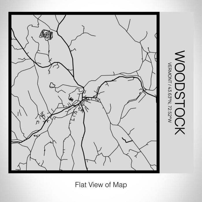 Rendered View of Woodstock Vermont Map on 17oz Stainless Steel Insulated Tumbler in Tactile Lines with Succulent in Background