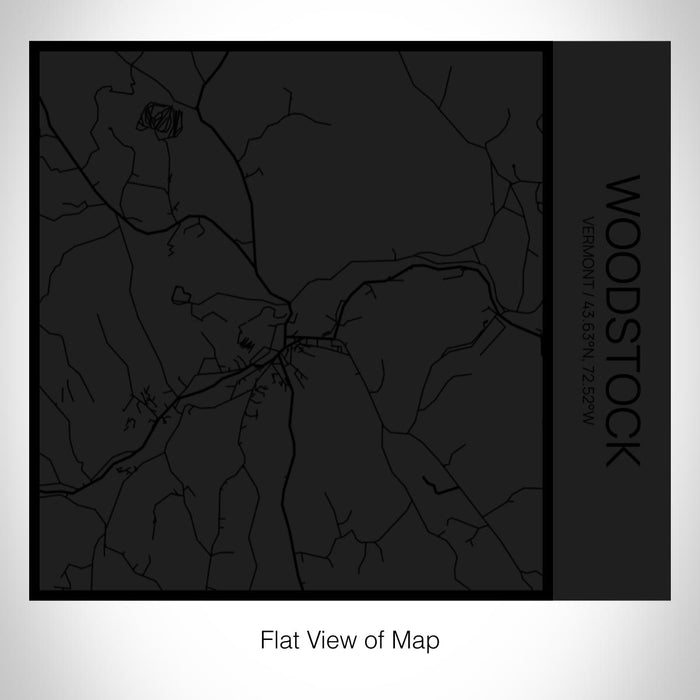 Rendered View of Woodstock Vermont Map on 17oz Stainless Steel Insulated Tumbler in Matte Black with Tactile Lines