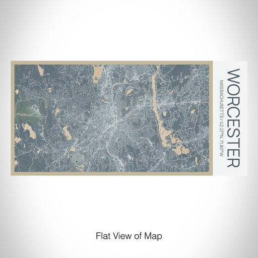 Rendered View of Worcester Massachusetts Map on 17oz Stainless Steel Insulated Bottle with printed afternoon style map