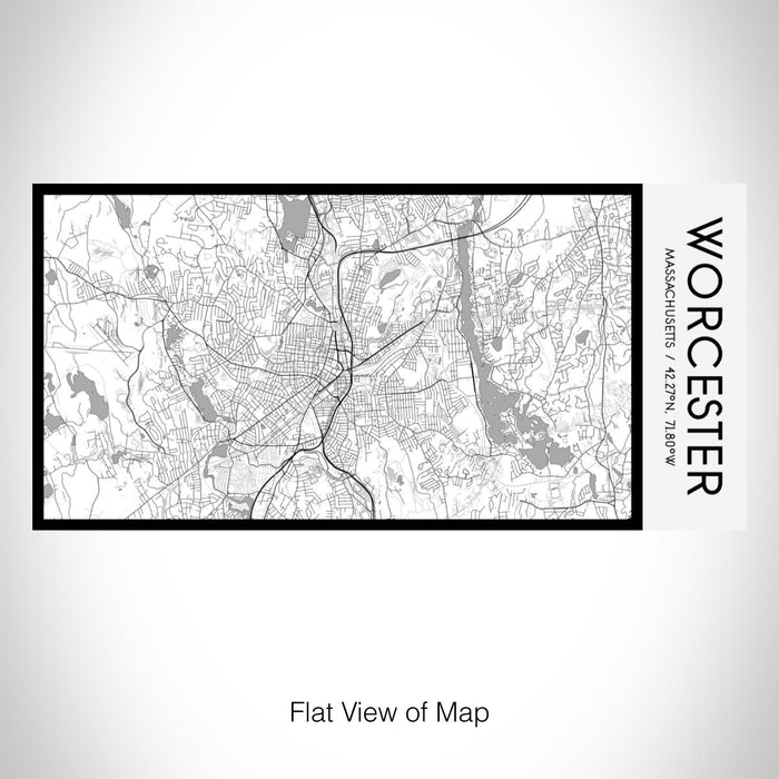 Rendered View of Worcester Massachusetts Map on 17oz Stainless Steel Insulated Bottle with printed classic style map