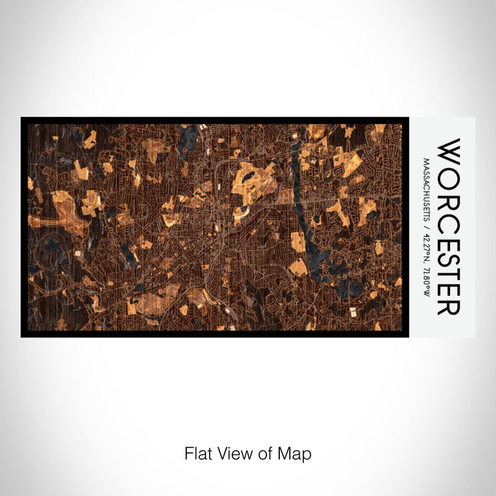 Rendered View of Worcester Massachusetts Map on 17oz Stainless Steel Insulated Bottle with printed ember style map