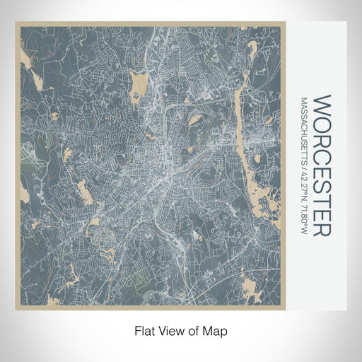Rendered View of Worcester Massachusetts Map on 17oz Stainless Steel Insulated Tumbler in Afternoon Map Style