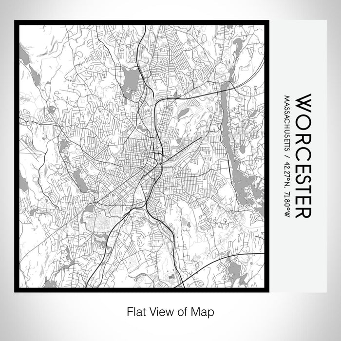 Rendered View of Worcester Massachusetts Map on 17oz Stainless Steel Insulated Tumbler in Classic Map Style