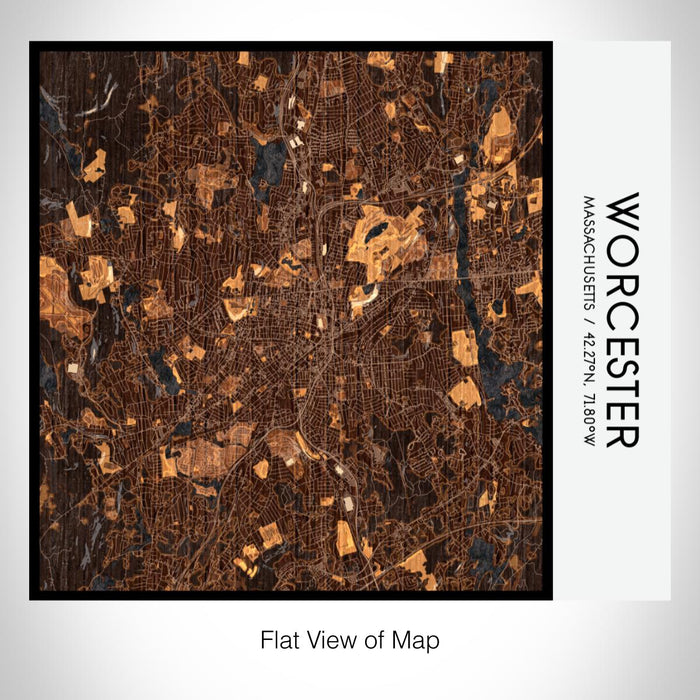 Rendered View of Worcester Massachusetts Map on 17oz Stainless Steel Insulated Tumbler in Ember Map Style
