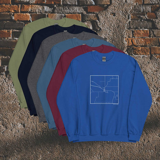 Worley Idaho  Map Unisex Crewneck Sweaters in Multiple Colors