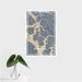 16x24 Wrangell Alaska Map Print Portrait Orientation in Afternoon Style With Tropical Plant Leaves in Water