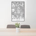 24x36 Wrangell Alaska Map Print Portrait Orientation in Classic Style Behind 2 Chairs Table and Potted Plant