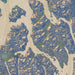 Wrangell Alaska Map Print in Afternoon Style Zoomed In Close Up Showing Details