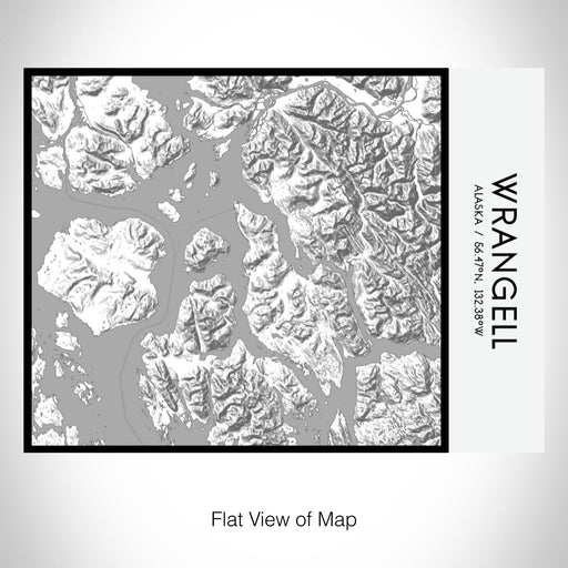 Rendered View of Wrangell Alaska Map on 20oz Stainless Steel Insulated Bottle with Bamboo Top with printed classic style map