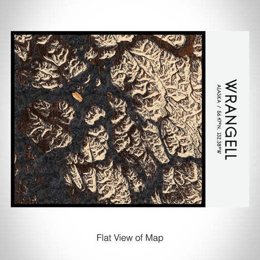 Rendered View of Wrangell Alaska Map on 20oz Stainless Steel Insulated Bottle with Bamboo Top with printed ember style map