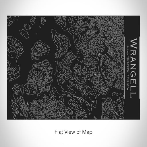 Rendered View of Wrangell Alaska Map on 20oz Stainless Steel Insulated Bottle with Bamboo Top in Black