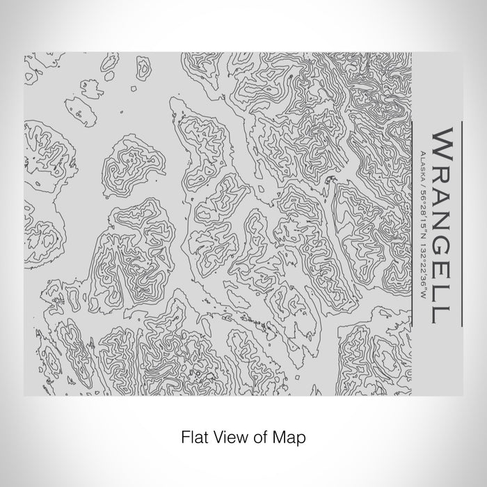 Rendered View of Wrangell Alaska Map on 20oz Stainless Steel Insulated Bottle with Bamboo Top