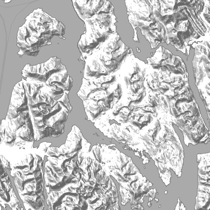 Wrangell Alaska Map Print in Classic Style Zoomed In Close Up Showing Details