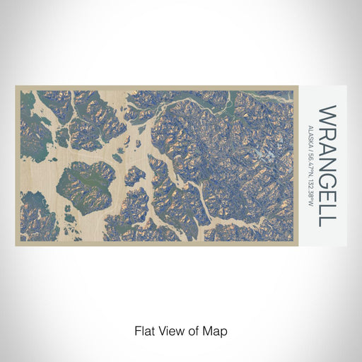 Rendered View of Wrangell Alaska Map on 17oz Stainless Steel Insulated Bottle with printed afternoon style map