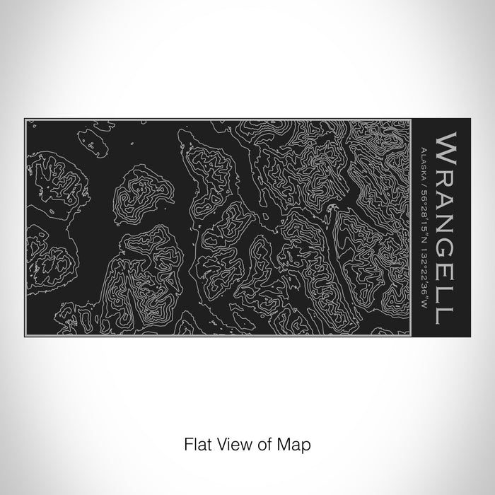 Rendered View of Wrangell Alaska Map on 17oz Stainless Steel Insulated Cola Bottle in Black