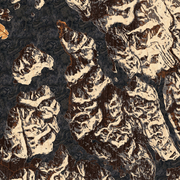 Wrangell Alaska Map Print in Ember Style Zoomed In Close Up Showing Details