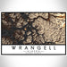 Wrangell Alaska Map Print Landscape Orientation in Ember Style With Shaded Background