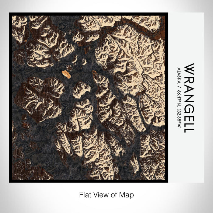 Rendered View of Wrangell Alaska Map on 17oz Stainless Steel Insulated Tumbler in Ember Map Style