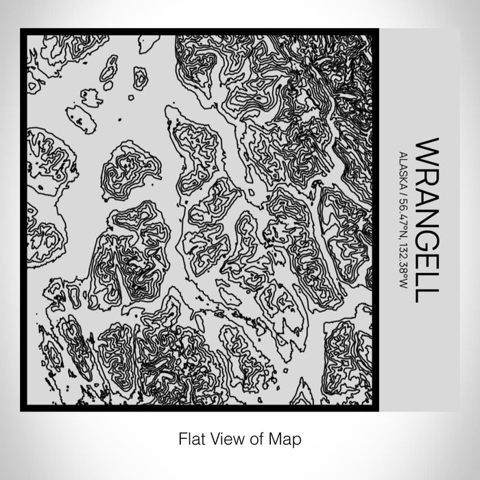 Rendered View of Wrangell Alaska Map on 17oz Stainless Steel Insulated Tumbler in Tactile Lines with Succulent in Background