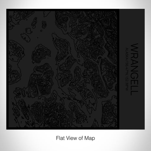 Rendered View of Wrangell Alaska Map on 17oz Stainless Steel Insulated Tumbler in Matte Black with Tactile Lines