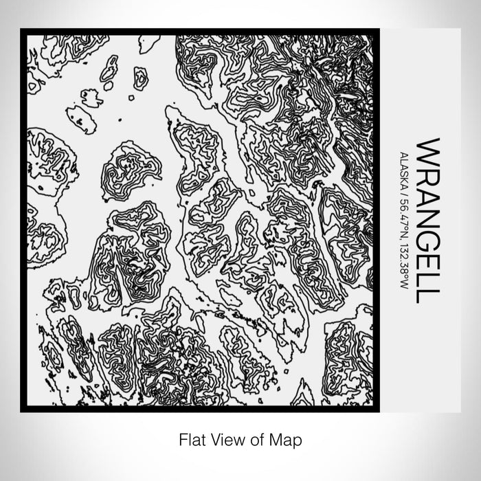 Rendered View of Wrangell Alaska Map on 17oz Stainless Steel Insulated Tumbler in Matte White with Tactile Lines
