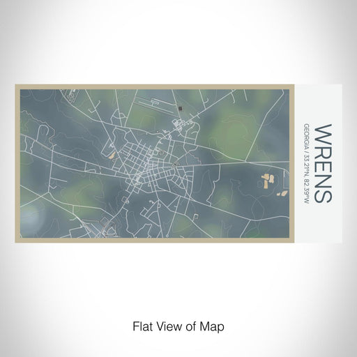 Rendered View of Wrens Georgia Map on 17oz Stainless Steel Insulated Bottle with printed afternoon style map