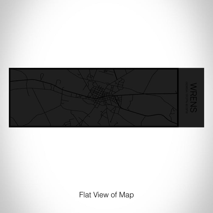 Rendered View of Wrens Georgia Map on 10oz Stainless Steel Insulated Cup in Matte Black with Sliding Lid