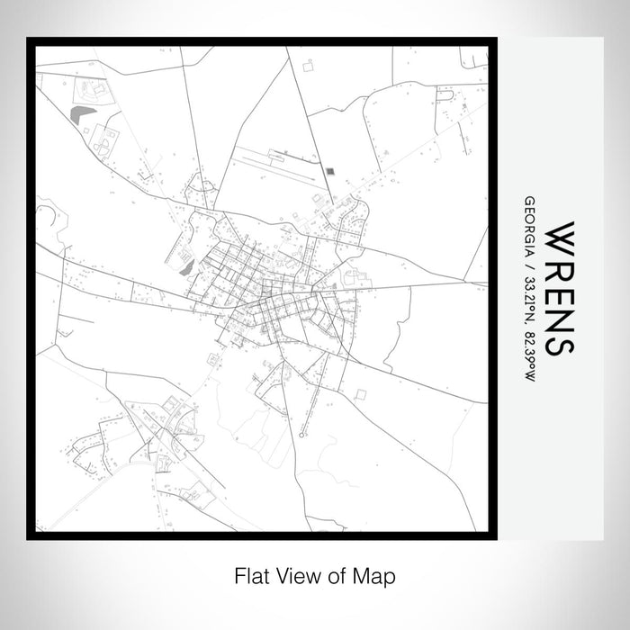 Rendered View of Wrens Georgia Map on 17oz Stainless Steel Insulated Tumbler in Classic Map Style