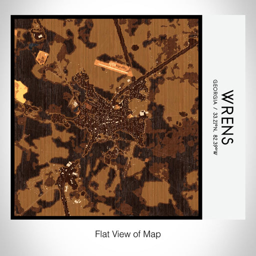 Rendered View of Wrens Georgia Map on 17oz Stainless Steel Insulated Tumbler in Ember Map Style