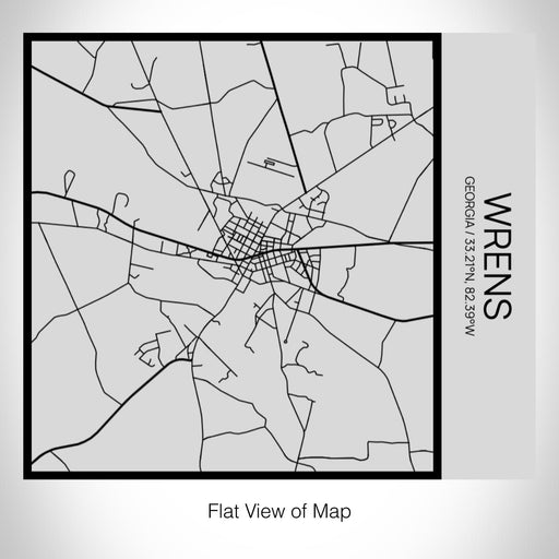 Rendered View of Wrens Georgia Map on 17oz Stainless Steel Insulated Tumbler in Tactile Lines with Succulent in Background