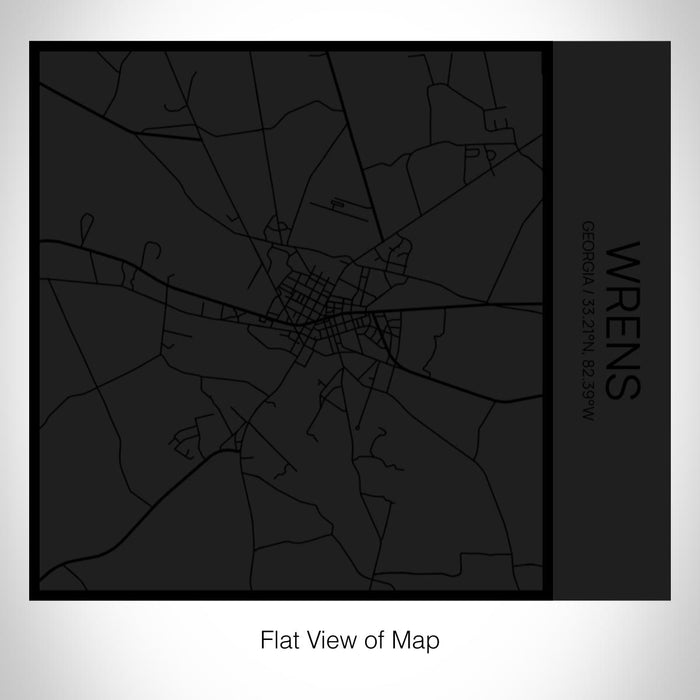 Rendered View of Wrens Georgia Map on 17oz Stainless Steel Insulated Tumbler in Matte Black with Tactile Lines