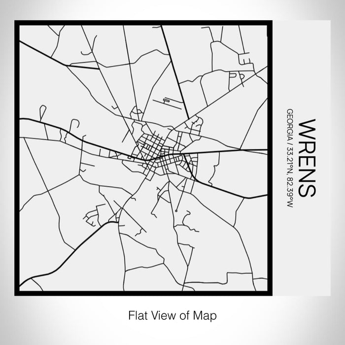 Rendered View of Wrens Georgia Map on 17oz Stainless Steel Insulated Tumbler in Matte White with Tactile Lines