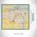 Rendered View of Yakima Washington Map on 20oz Stainless Steel Insulated Bottle with Bamboo Top with printed woodblock style map