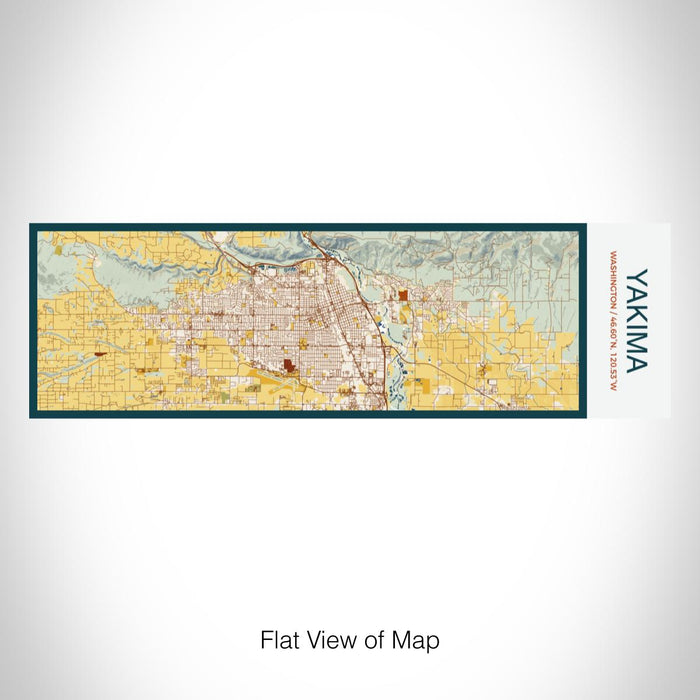 Rendered View of Yakima Washington Map on 10oz Stainless Steel Insulated Cup in Woodblock with Sliding Lid