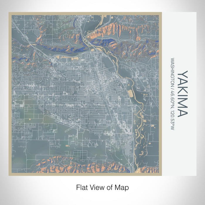 Rendered View of Yakima Washington Map on 17oz Stainless Steel Insulated Tumbler in Afternoon Map Style