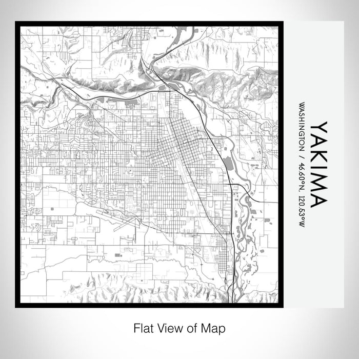 Rendered View of Yakima Washington Map on 17oz Stainless Steel Insulated Tumbler in Classic Map Style