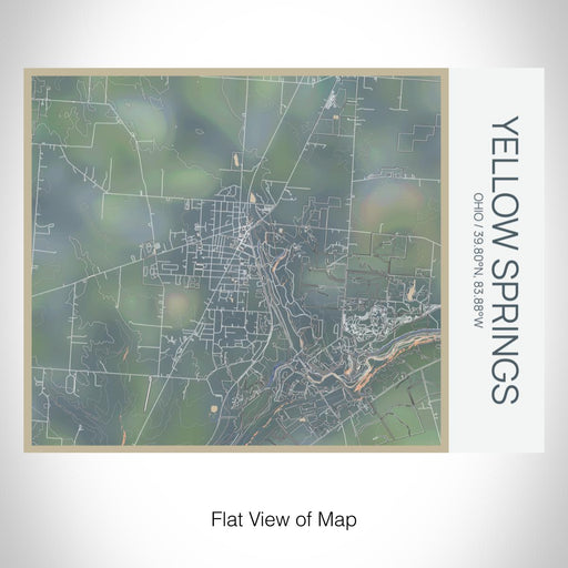 Rendered View of Yellow Springs Ohio Map on 20oz Stainless Steel Insulated Bottle with Bamboo Top with printed afternoon style map