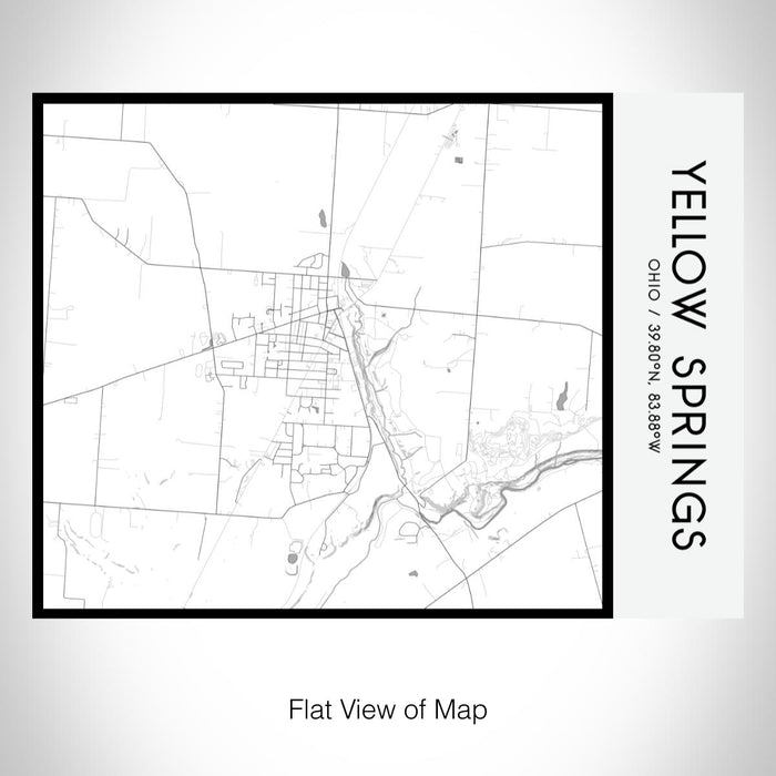 Rendered View of Yellow Springs Ohio Map on 20oz Stainless Steel Insulated Bottle with Bamboo Top with printed classic style map