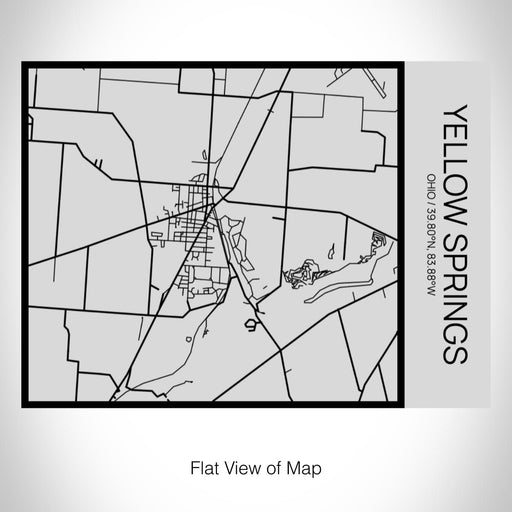 Rendered View of Yellow Springs Ohio Map on 20oz Stainless Steel Insulated Bottle with Bamboo Top with printed Tactile Lines Map in Black