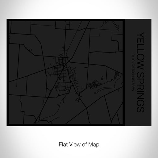 Rendered View of Yellow Springs Ohio Map on 20oz Stainless Steel Insulated Bottle with Bamboo Top in Matte Black with printed Tactile Lines Map in Black