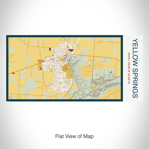 Rendered View of Yellow Springs Ohio Map on 17oz Stainless Steel Insulated Bottle with printed woodblock style map